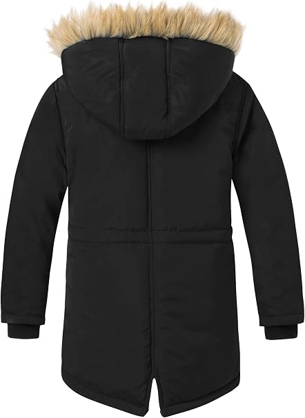 Geaca neagra de iarna pentru baieti, cu gluga, captusita, 12-13 ani, 152-158 cm [2]