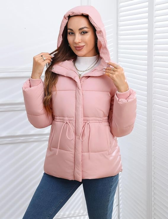 Geaca roz de iarna/toamna pentru femei, 2XL [3]