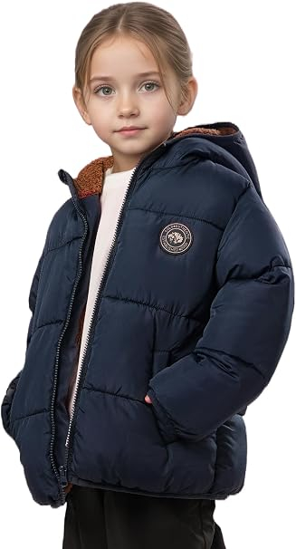 Geaca albastra de iarna pentru fete, cu gluga, captusita, 6 ani, 116 cm [2]