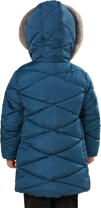 Geaca albastra de iarna pentru fete, cu gluga, captusita, 6 ani, 116 cm [5]