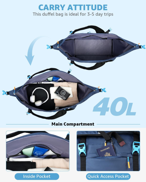 Geantă sport spatioasa 40 L, ideala calatorii, sala, inot [3]