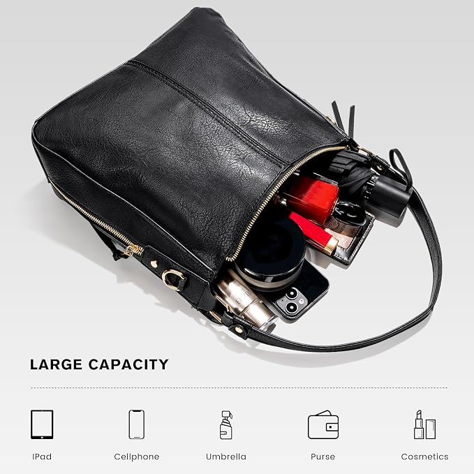 Geantă Damă Elegantă, 3 Compartimente, Piele Ecologică, Curea Reglabilă și Detașabilă, Geantă de Umăr Crossbody [4]