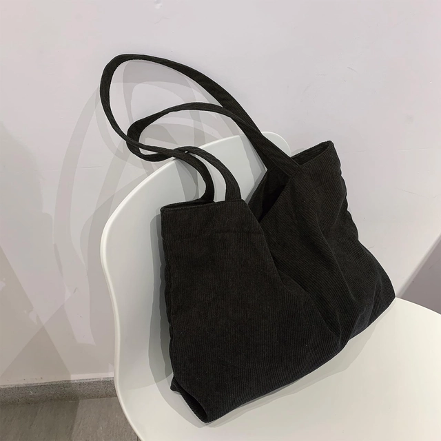 Geantă textila neagra de cumparaturi pentru femei 50x11x32 cm [5]