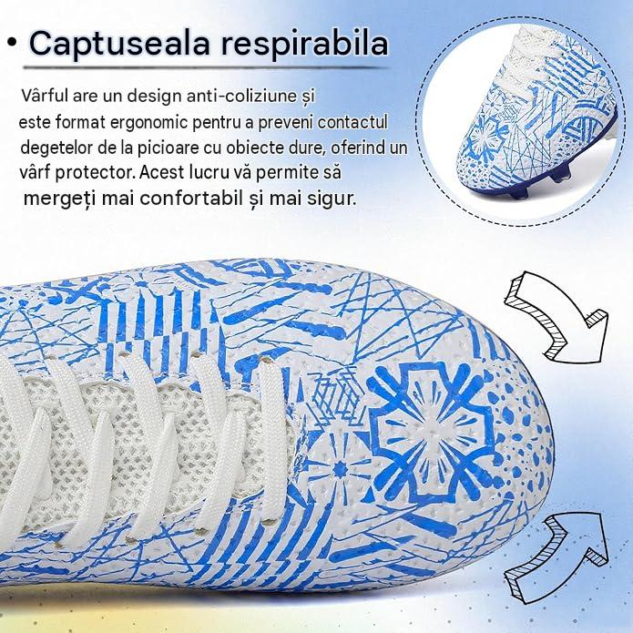 Ghete de fotbal pentru copii, cu crampoane, cu albastru marimea 36 [4]