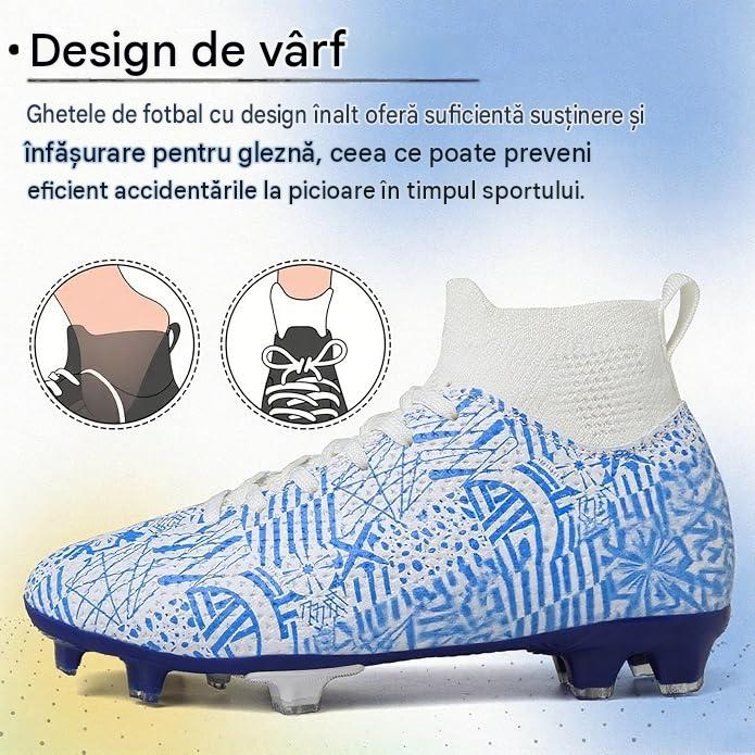 Ghete de fotbal pentru copii, cu crampoane, cu albastru marimea 36 [3]