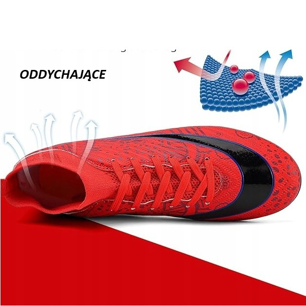 Ghete de fotbal pentru copii, cu crampoane de teren sintetic, cu rosu marimea 39 [6]