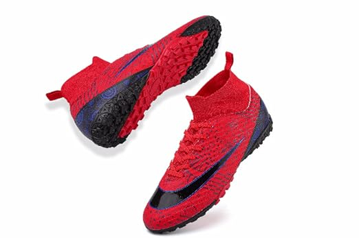 Ghete de fotbal pentru copii, cu crampoane de teren sintetic, cu rosu marimea 39 [3]