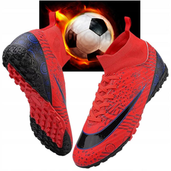 Ghete de fotbal pentru copii, cu crampoane de teren sintetic, cu rosu marimea 39 [5]