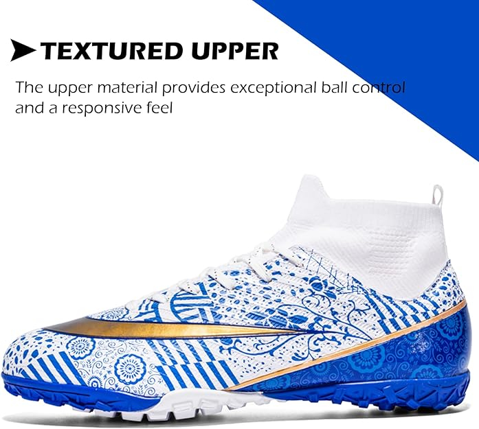 Ghete de fotbal pentru copii, cu crampoane de teren sintetic, cu albastru marimea 30 [2]