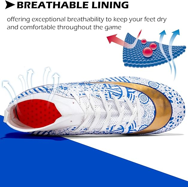 Ghete de fotbal pentru copii, cu crampoane de teren sintetic, cu albastru marimea 30 [3]