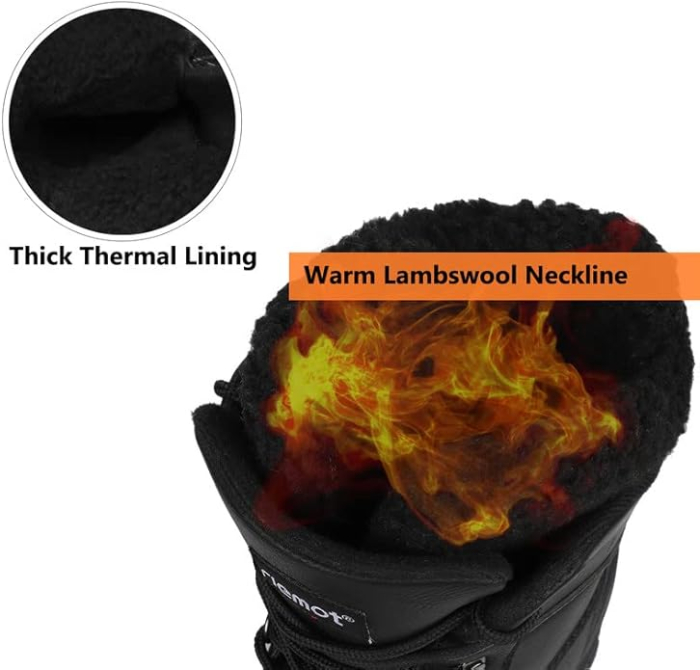 Ghete de iarna imblanite pentru barbati/femei, impermeabile, usoare, negre 37 [4]