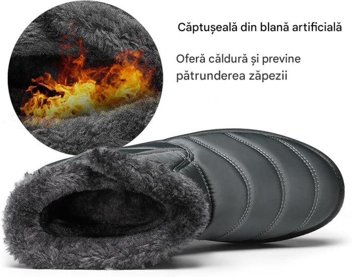 Ghete de iarna imblanite pentru femei, impermeabile, usoare, gri 39 [2]