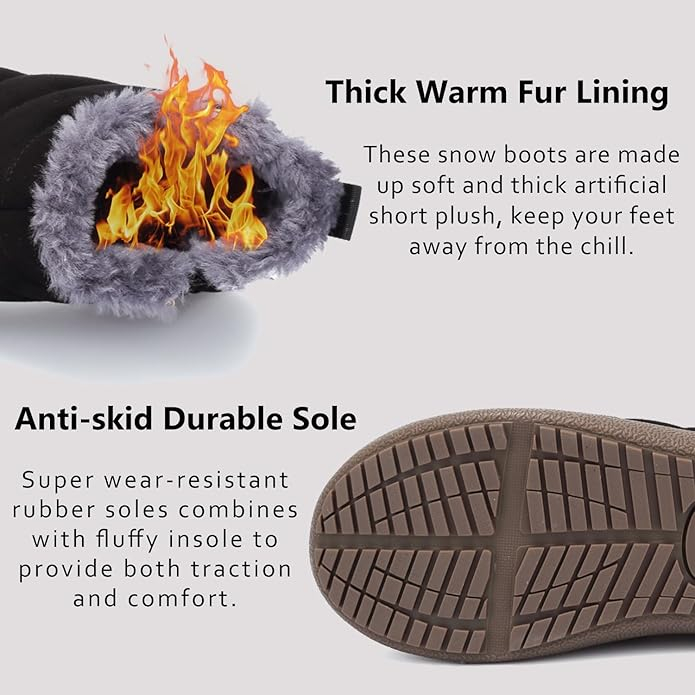 Ghete de iarna imblanite pentru barbati, impermeabile, usoare, negre 39 [6]