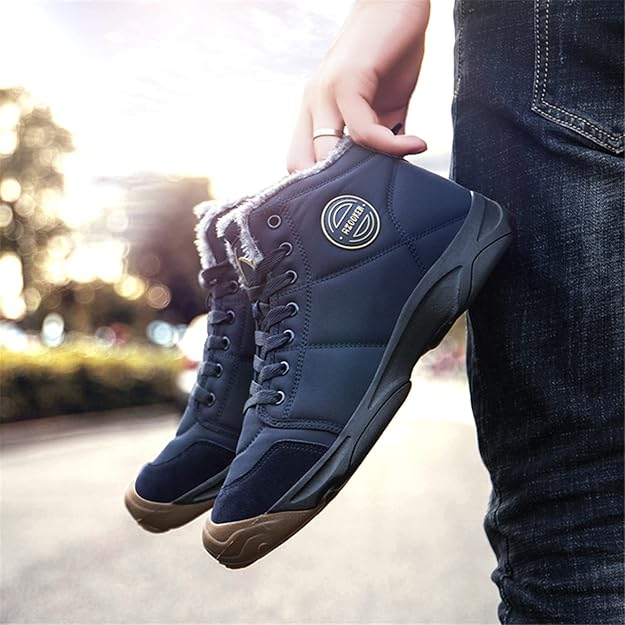 Ghete de iarna imblanite pentru barbati, impermeabile, usoare, albastre 44 [7]