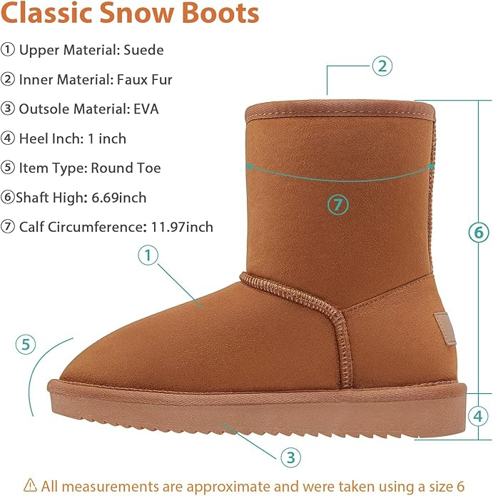 Cizme de iarna imblanite pentru femei, usoare, maro 37 [5]