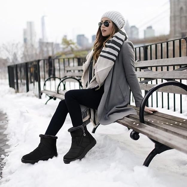 Ghete de iarna imblanite pentru femei, impermeabile, usoare, negru 38 [6]