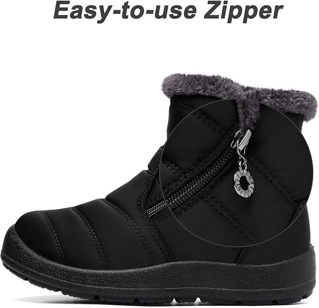 Ghete de iarna imblanite pentru femei, impermeabile, usoare, negru 40 [4]