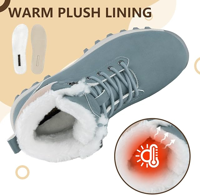 Ghete de iarna  imblanite, impermeabile, usoare, bleu/gri 41 [4]