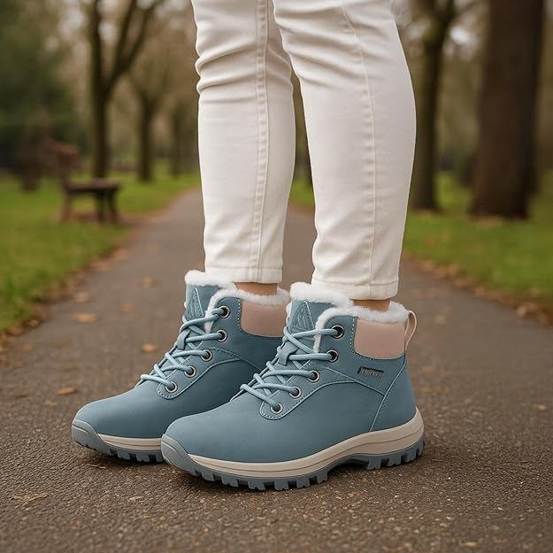 Ghete de iarna  imblanite, impermeabile, usoare, bleu/gri 41 [5]