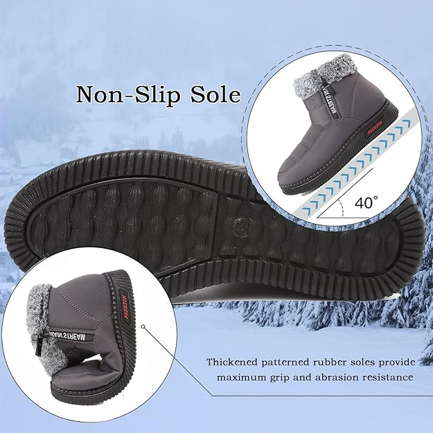 Ghete de iarna  pentru femei, impermeabile, usoare, gri 39 [5]