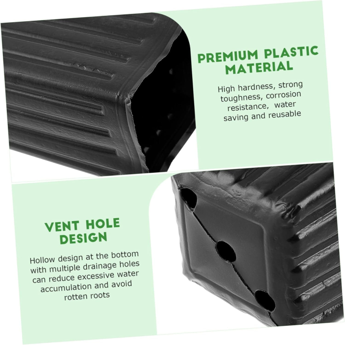 Ghivece adanci, negre pentru flori inalte sau pomisori, 30x10x10 cm, set 50 bucati [3]