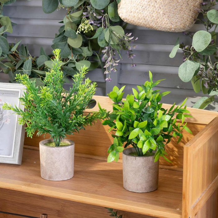 Ghivece ornamentale cu plante verzi artificiale, 2 bucati 23 cm [8]