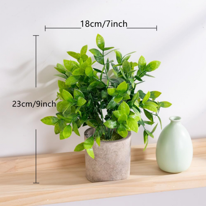 Ghivece ornamentale cu plante verzi artificiale, 2 bucati 23 cm [2]