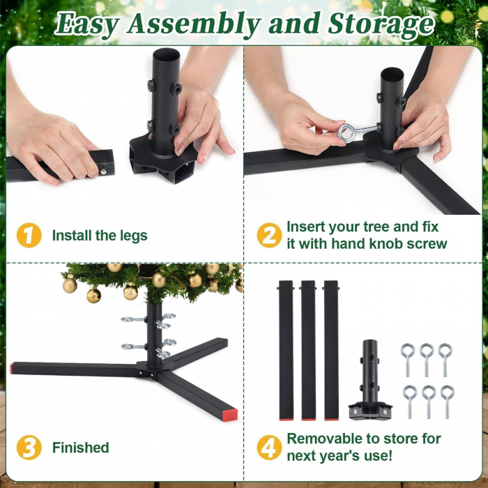 Suport metalic pentru brad sarbatori de iarna, grosime 3.2 cm [5]