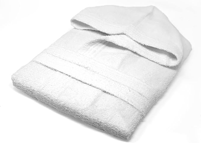 Halat de baie din bumbac pentru copii, Alb, moale, super absorbant, 14 [6]