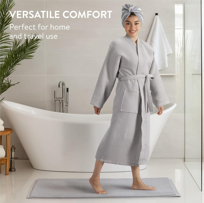 Halat de baie pentru adulti unisex gri 3XL [3]