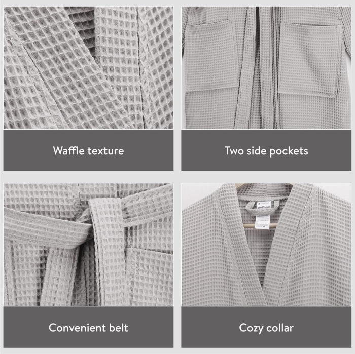 Halat de baie pentru adulti unisex gri 3XL [5]