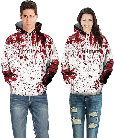 Hanorac alb cu rosu captusit, unisex, maneca lunga, fermoar, gluga, M [3]
