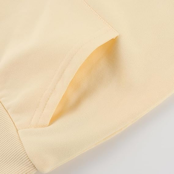 Hanorac lejer pentru copii, cu gluga si buzunar in fata, crem 5-6 ani [5]