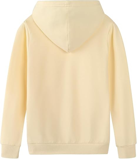 Hanorac lejer pentru copii, cu gluga si buzunar in fata, crem 5-6 ani [2]