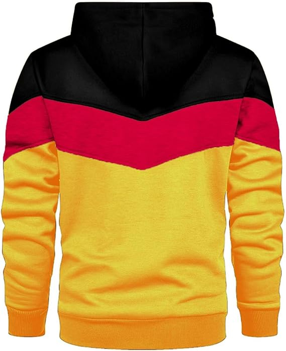 Hanorac unisex lejer, cu gluga, negru/rosu/galben 2XL (greutate 65-70 kg, inaltime 170-180 cm) [3]