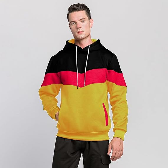 Hanorac unisex lejer, cu gluga, negru/rosu/galben 2XL (greutate 65-70 kg, inaltime 170-180 cm) [4]