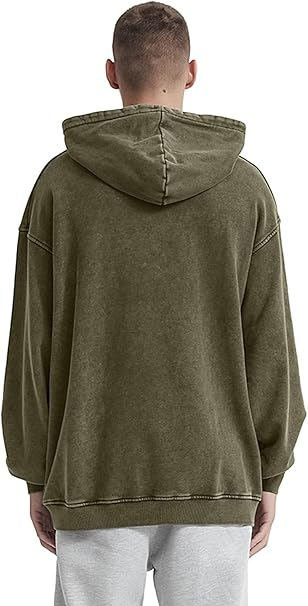 Hanorac casual lejer, cu gluga, verde vintage M [4]