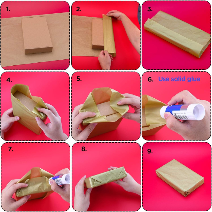 Hartie fina de ambalat cadouri, auriu metalizat 35x50 cm 100 file [4]