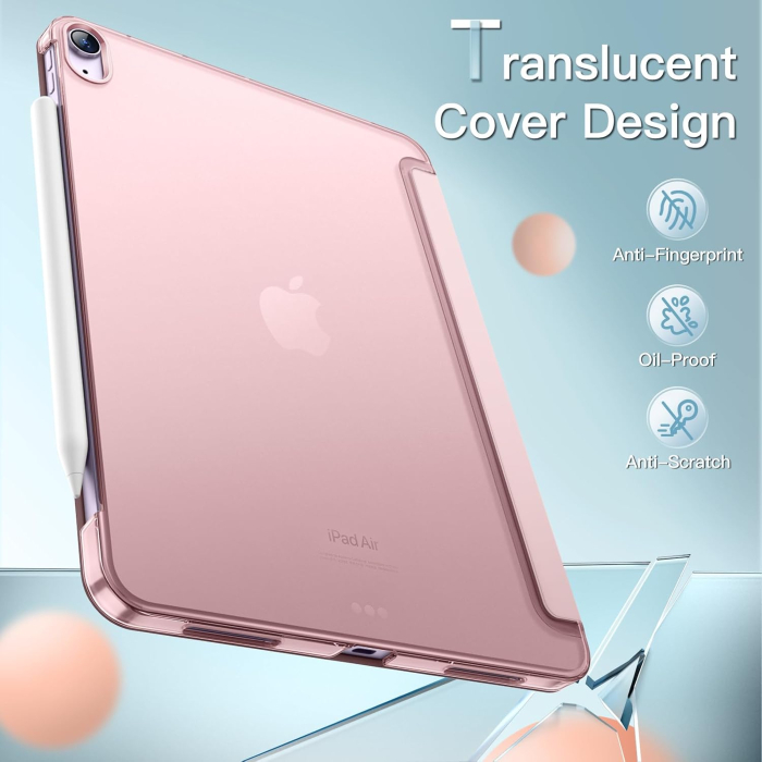 Husa roz perlat tableta iPad Air 11 Air 4/5/11", TPU, suport Pencil [4]