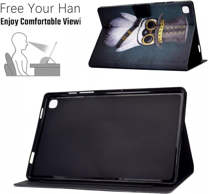 Husă carte compatibila tabletă Samsung Galaxy Tab A7 Lite 8,7 inchi 2021 SM-T220/T225, piele PU, Pinguin [4]
