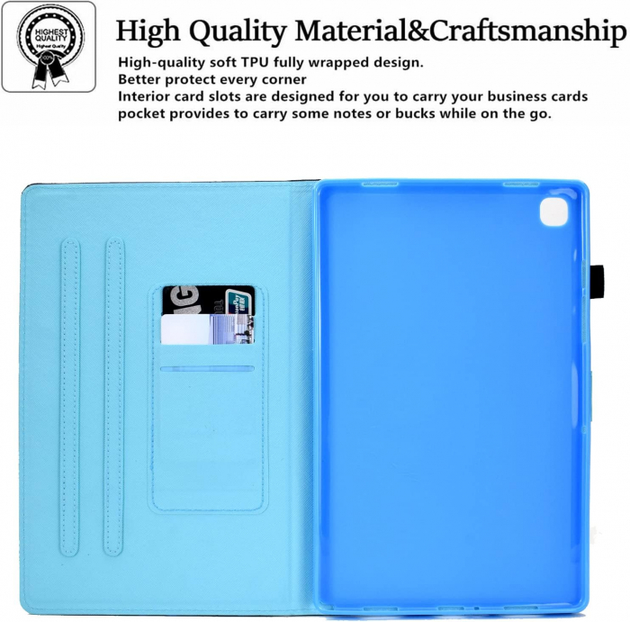 Husă carte compatibila tabletă Samsung Galaxy Tab A7 Lite 8,7 inchi 2021 SM-T220/T225, piele PU, Flori [6]