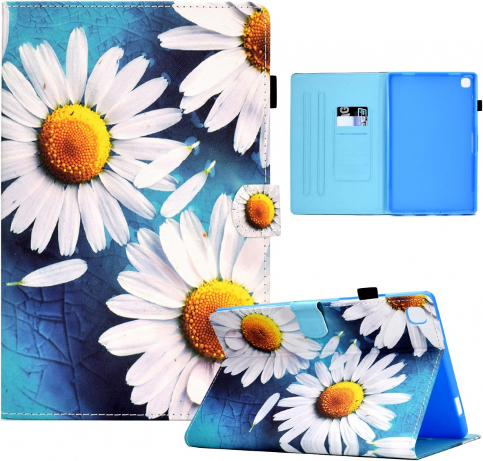 Husă carte compatibila tabletă Samsung Galaxy Tab A7 Lite 8,7 inchi 2021 SM-T220/T225, piele PU, Flori [7]