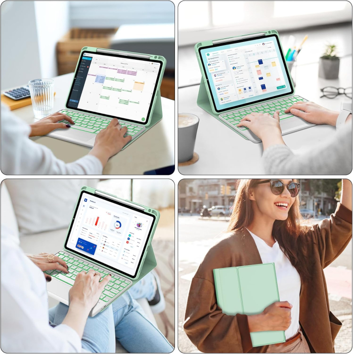 Husa compatibila cu iPad Air 13 M2/M3(2025/2024). carcasa magnetica, Touchpad, Bluetooth [7]