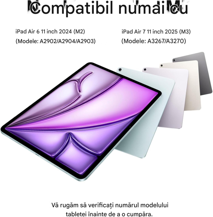 Husa compatibila cu iPad Air 13 M2/M3(2025/2024). carcasa magnetica, Touchpad, Bluetooth [2]