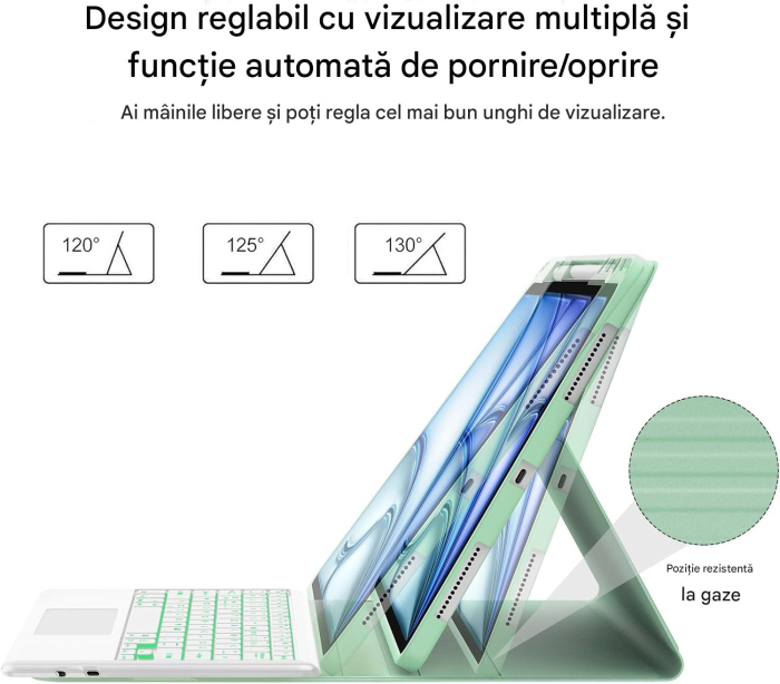 Husa compatibila cu iPad Air 13 M2/M3(2025/2024). carcasa magnetica, Touchpad, Bluetooth [5]
