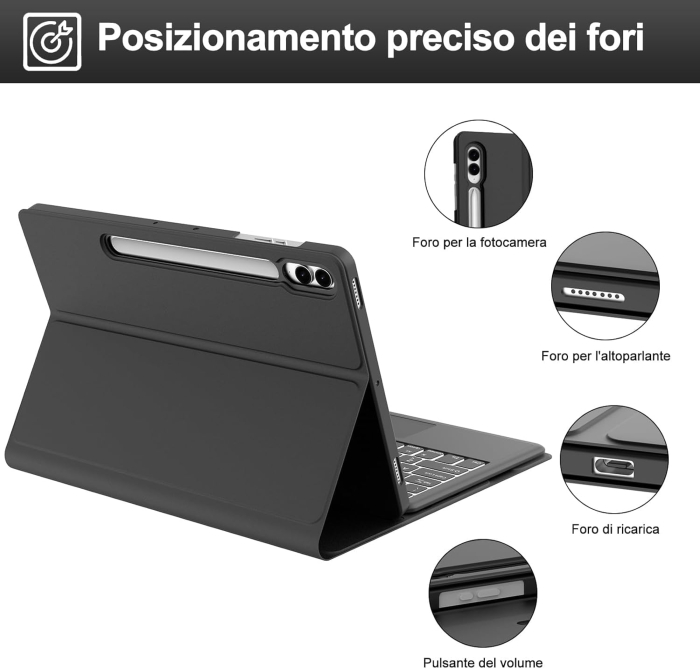 Husa cu tastatura, cu Bluetooth, cu touchpad compatibila cu Samsung Galaxy Tab S10 Plus/S9 FE Plus/S9 Plus [7]