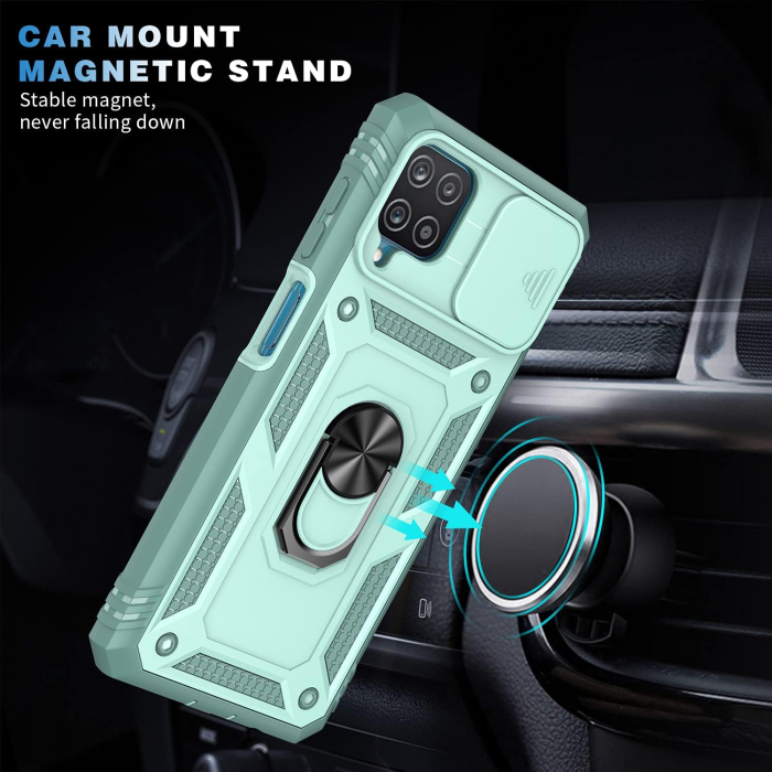 Husa compatibila cu Samsung Galaxy A12 5G, anti-soc, cu suport asezare, verde [6]