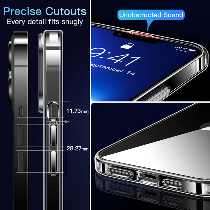 Husa compatibila cu iPhone 13 Pro, anti-soc, subtire, elastica, Transparenta [7]