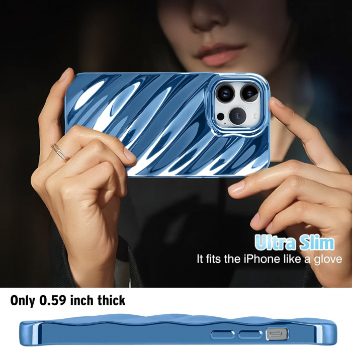 Husa compatibila cu iPhone 14 Pro, anti-soc, subtire, elastica, Albastra [4]