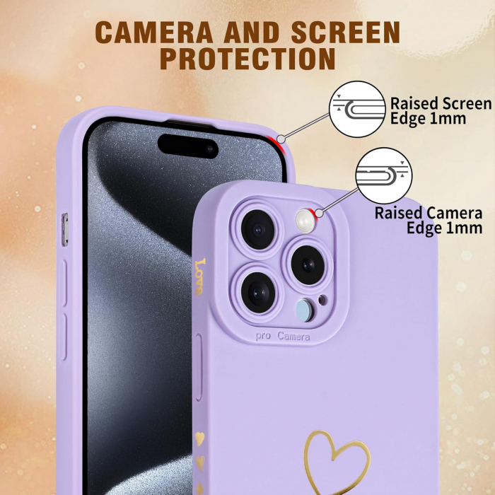 Husa compatibila cu iPhone 15 Pro Max, anti-soc, subtire, elastica, Mov [4]